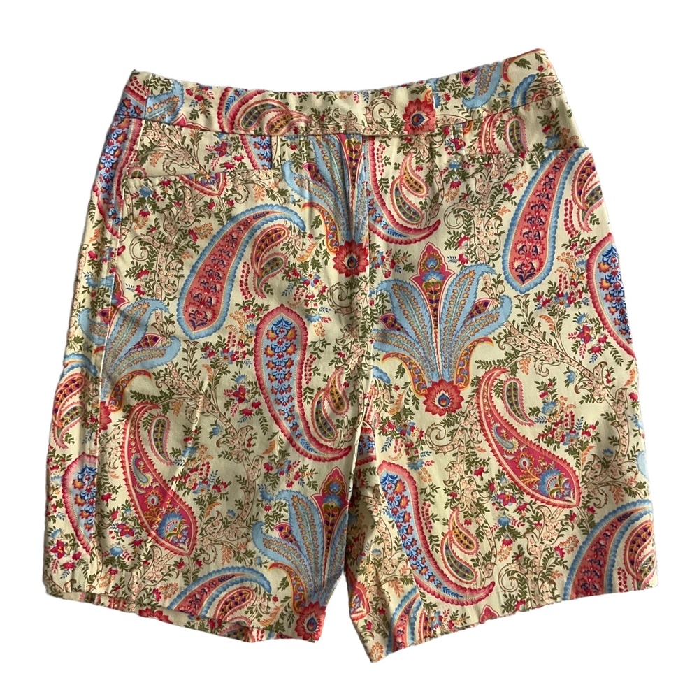 Talbots Multicolor Paisley Print Front Pockets Preppy Casual‎ Shorts Petite 4